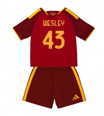 AS Roma Wesley Franca #43 Replika Hemmatröja Barn 2026-27 Kortärmad (+ Korta byxor)